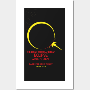 Eclipse 2024 Austin, Texas Posters and Art